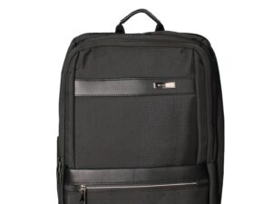 Rucsac unisex dreptunghiular cu buzunar frontal cu fermoar 175607 - Negru