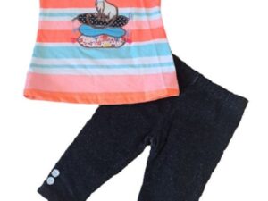 Compleu  Cu Colantei - Pisicuta - Maneca scurta - Bumbac - Fete - Multicolor