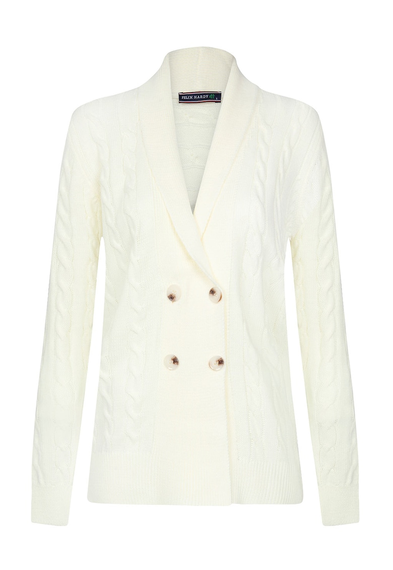 Reducere 86% - Cardigan din amestec de bumbac cu model torsade - Alb 1 Cardigan din amestec de bumbac cu model torsade - Alb