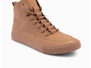 Pantofi sport din material textil cu insertii de piele ecologica - Maro