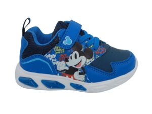 Pantofi sport cu imprimeu cu desene si velcro - Albastru inchis