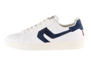 Pantofi sport de piele ecologica - Alb/Bleumarin