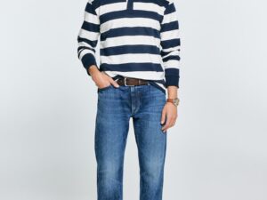 Bluza polo cu imprimeu in dungi Miker