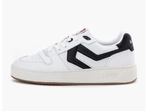 Pantofi sport de piele ecologica cu perforatii - Negru/Alb optic