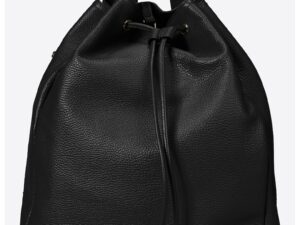 Rucsac de piele cu snur - Negru