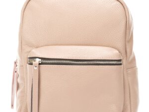 Rucsac de piele cu buzunar frontal - Bej