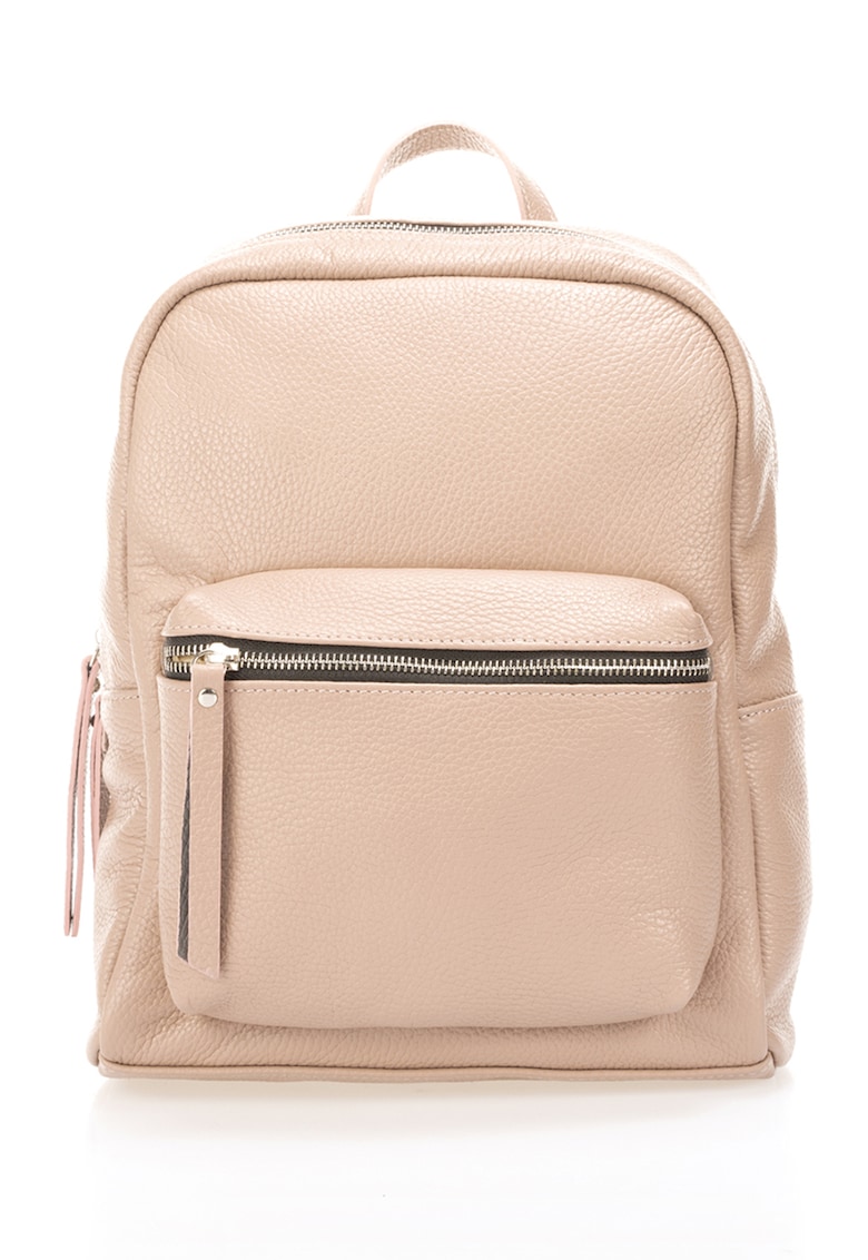 Reducere 87% - Rucsac de piele cu buzunar frontal - Bej 1 Rucsac de piele cu buzunar frontal - Bej