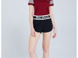 Pantaloni scurti din bumbac organic cu strasuri - Negru