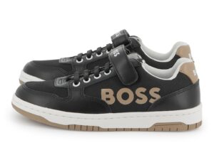 Pantofi sport cu insertii din piele - Negru