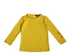 Bluza cu decolteu la baza gatului - Galben sofran