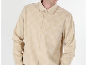 Camasa lejera cu model in carouri - Maro camel