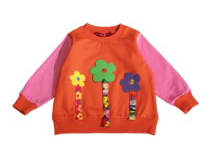 Bluza de trening cu decolteu la baza gatului - din amestec de bumbac - Multicolor