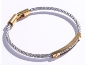 Bratara placata cu aur de 18K - Auriu/Gri
