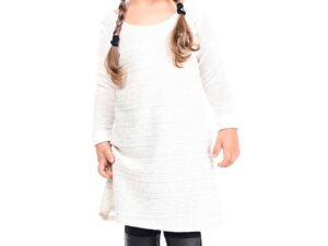Rochie evazata cu croiala dreapta - Alb murdar