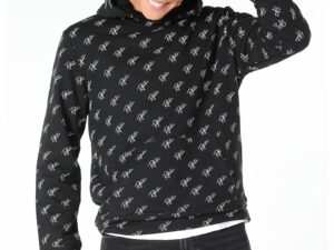 Hanorac din amestec de bumbac cu model text - Negru