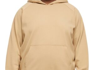 Hanorac din amestec de bumbac cu buzunar kangaroo - Caramel