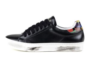 Pantofi sport de piele cu imprimeu - Negru/Verde pal/Alb optic
