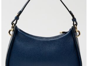 Geanta crossbody de piele cu bareta lant - Albastru ultramarin