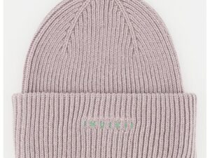 Caciula unisex din amestec de lana si casmir cu logo - Maro taupe deschis