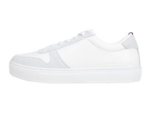 Pantofi sport de piele cu garnituri de piele intoarsa - Alb/Gri deschis