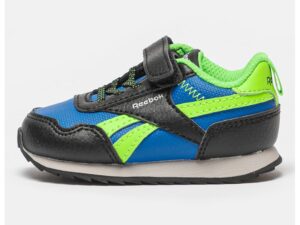 Pantofi sport din piele ecologica cu logo Royal - Negru/Albastru inchis/Verde electric