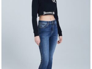 Bluza crop de trening din bumbac organic - Negru