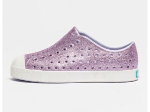 Tenisi slip-on cu aspect lucios Jefferson Bling - Alb/Violet