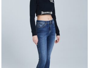 Bluza crop de trening din bumbac organic - Alb/Negru