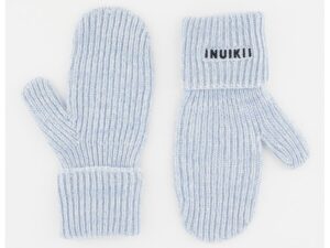 Manusi unisex din lana si casmir cu logo - Albastru deschis