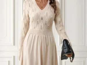 Rochie bej eleganta cu detalii c...
