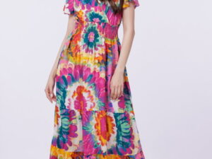 Rochie cu talia evidentiata si bust petrecut