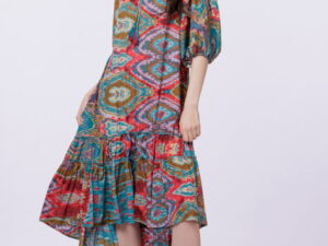Rochie asimetrica din matase indiana