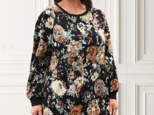 Rochie marime mare neagra cu imp...
