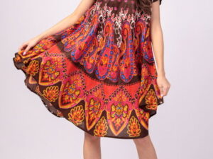 Rochie midi A-line cu imprimeu paisley