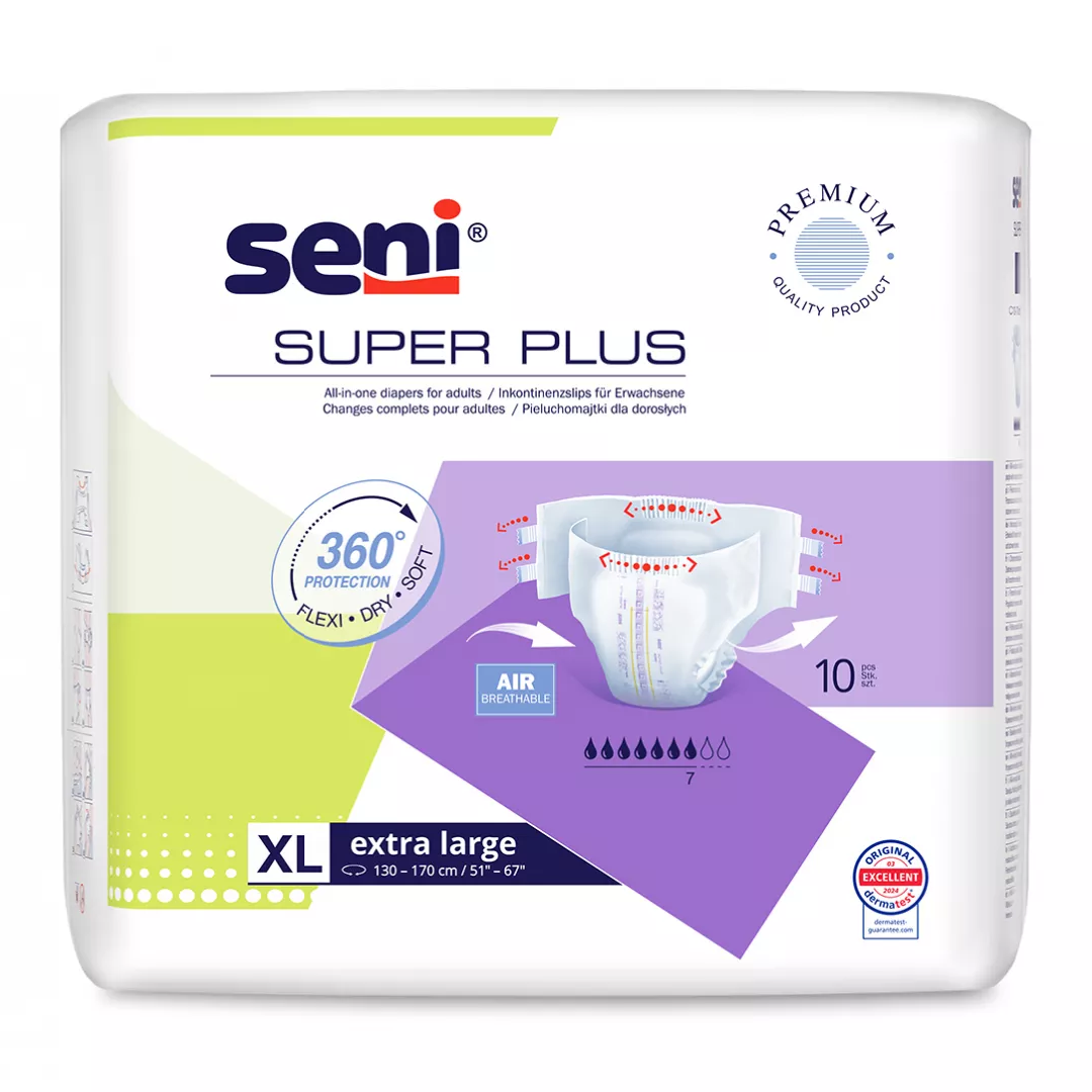 Reducere 15% - Scutece Super Plus Extra Large, 10 bucati, Seni 1 Scutece Super Plus Extra Large
