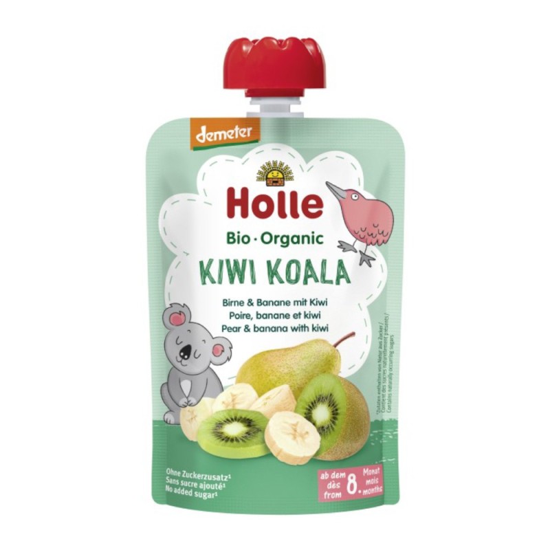 Reducere 14% - Set 2 x Piure de Pere si Banane cu Kiwi Eco, Kiwi Koala, Holle Baby, 100 g 1 Set 2 x Piure de Pere si Banane cu Kiwi Eco