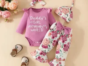 Set 4 piese fete cu imprimeu floral