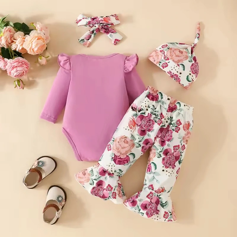Reducere 46% - Set 4 piese fete cu imprimeu floral 2 Reducere 46% - Set 4 piese fete cu imprimeu floral - imagine 2