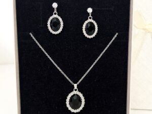 Set bijuterii de dama Feeling Oval Black din inox