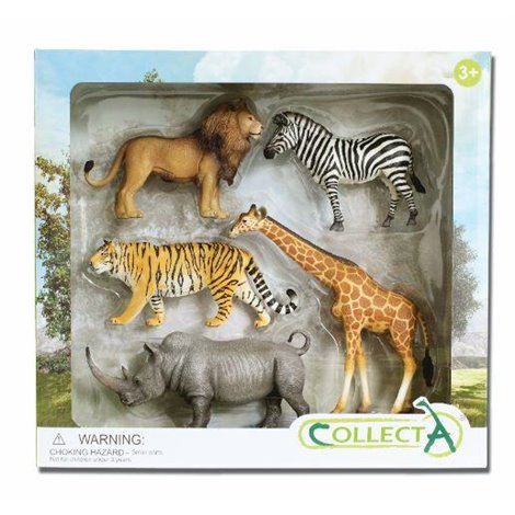 Reducere 39% - Set de 5 figurine pictate manual Animale din Savana Africana 1 Set de 5 figurine pictate manual Animale din Savana Africana
