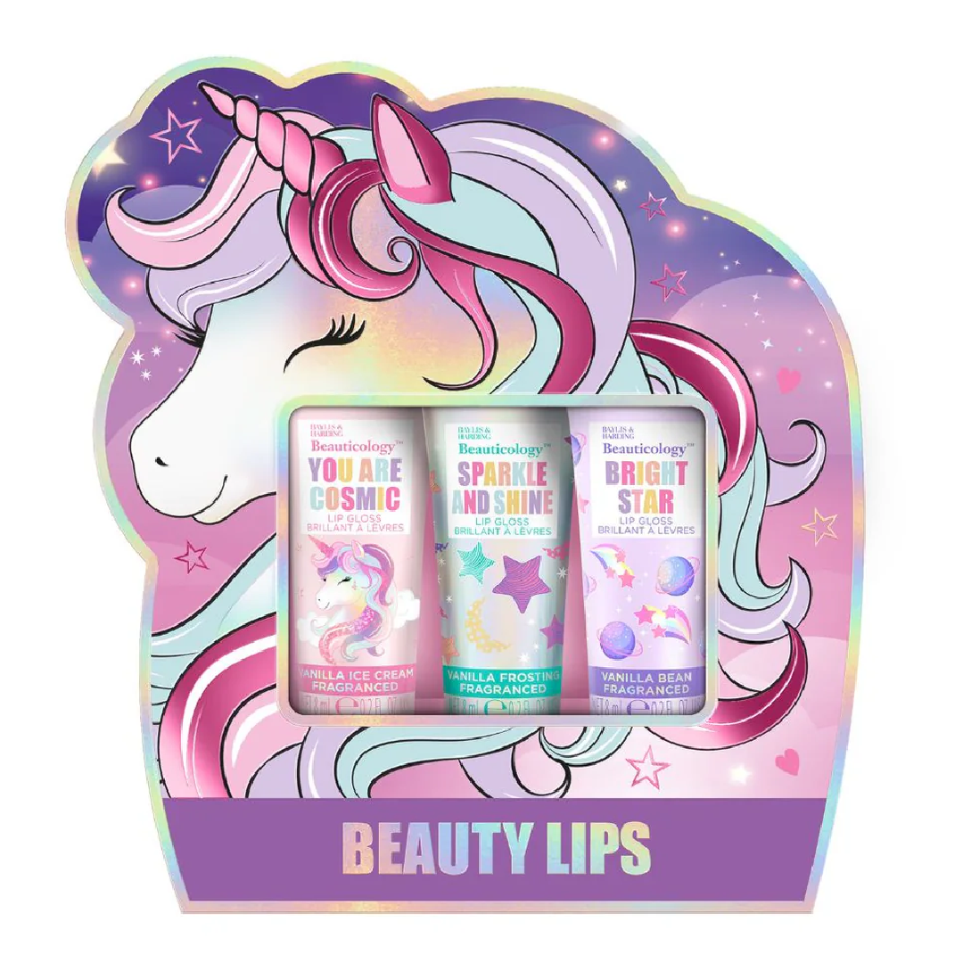 Reducere 25% - Set Lip Gloss Beauticology Cosmic Beauty, 3 piese, Baylis & Harding 1 Set Lip Gloss Beauticology Cosmic Beauty