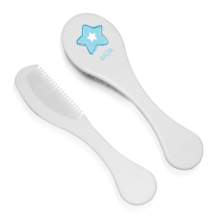 Reducere 20% - Set perie si pieptene, bleu, PUR 1 Set perie si pieptene