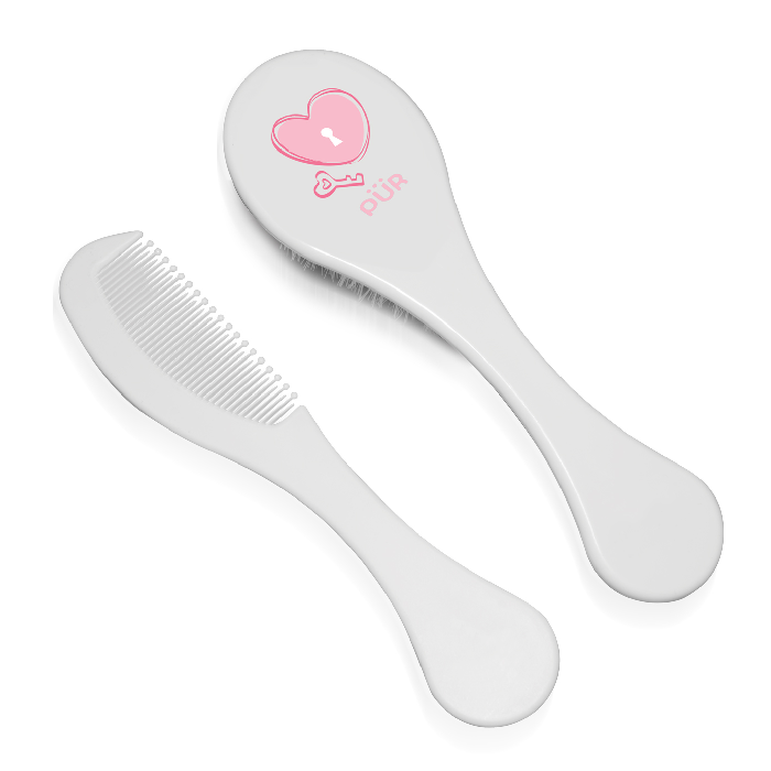 Reducere 20% - Set perie si pieptene, roz, PUR 1 Set perie si pieptene