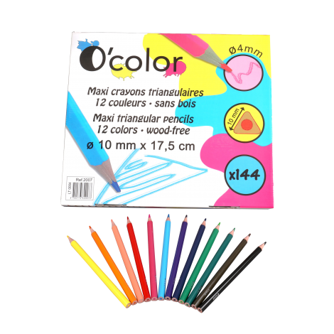 Reducere 39% - Set scolar 144 creioane colorate triunghiulare maxi mina 4 mm 1 Set scolar 144 creioane colorate triunghiulare maxi mina 4 mm