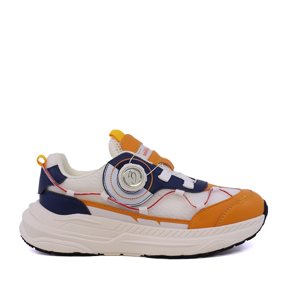 Reducere 30% - Sneakers baieți Benvenuti galbeni din piele și material textil 3791MP028G 1 Sneakers baieți Benvenuti galbeni din piele și material textil 3791MP028G