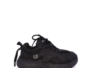 Sneakers fetițe Benvenuti negri din piele 3790FP002N
