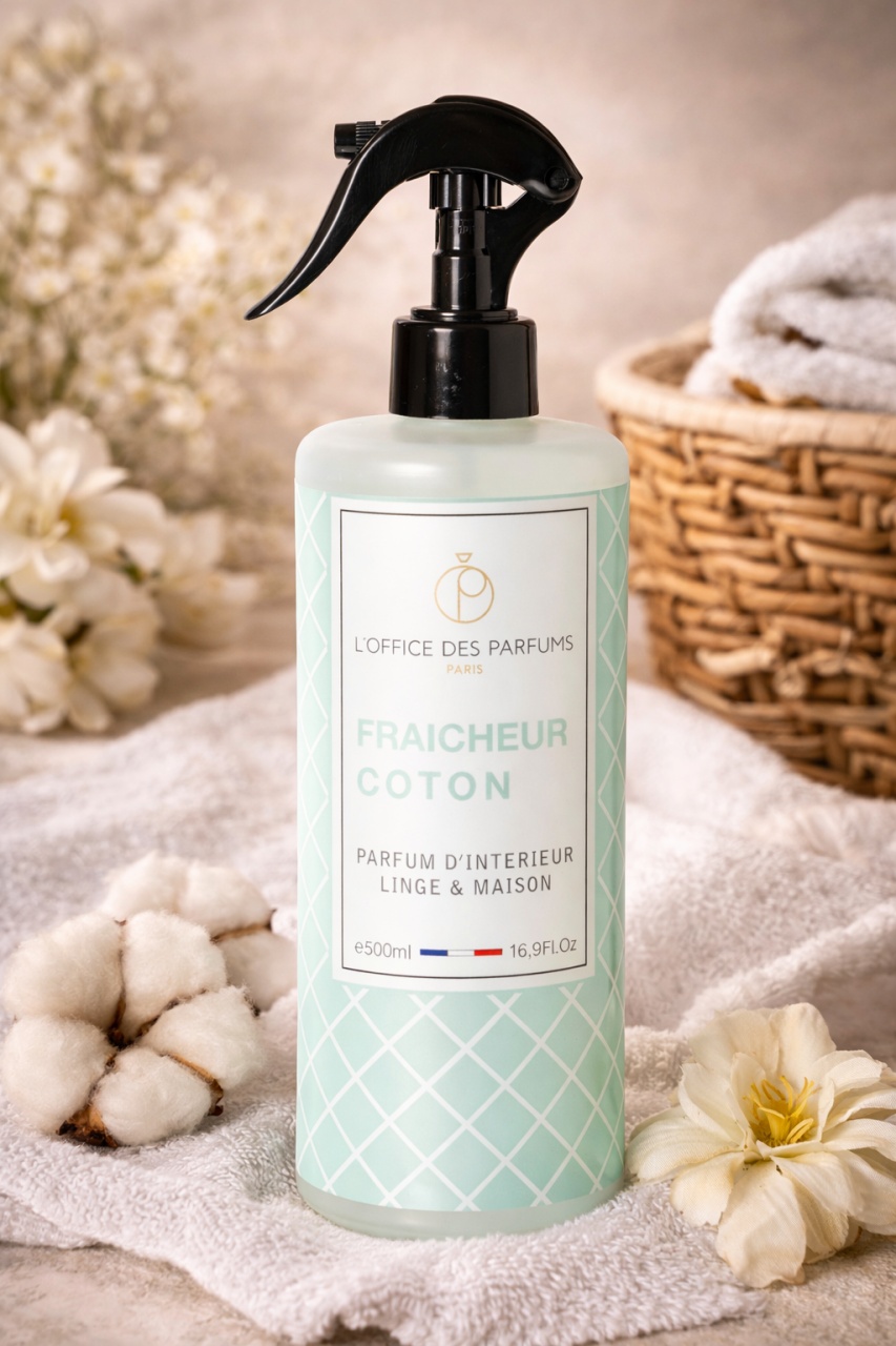 Reducere 50% - Spray de camera, L'Office des Parfums, FRAICHEUR COTON, 500 ml - Original Franta 2 L'Office des Parfums