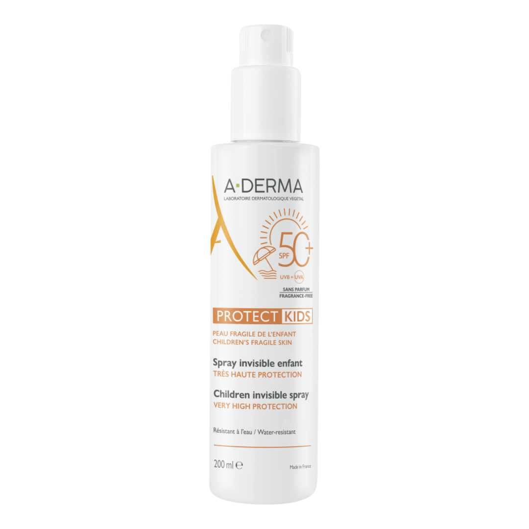 Reducere 25% - Spray protectie solara pentru copii SPF 50+, 200 ml, A-Derma Protect 1 Spray protectie solara pentru copii SPF 50+