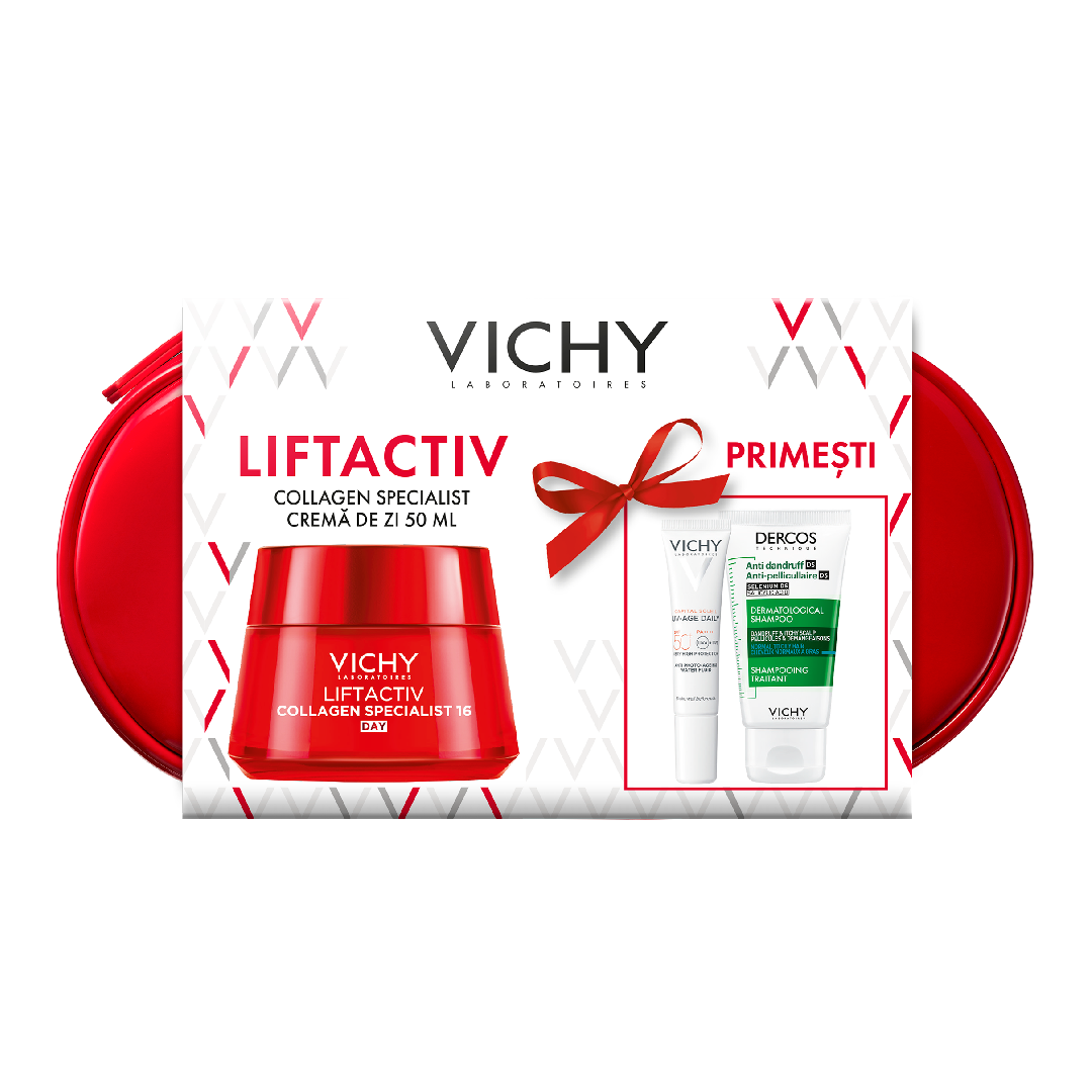 Reducere 20% - Trusa Crema de zi Liftactiv Collagen Specialist 16, 50 ml, Vichy 1 Trusa Crema de zi Liftactiv Collagen Specialist 16
