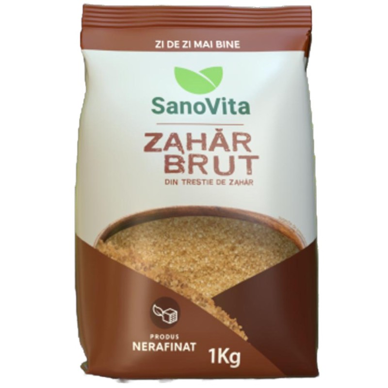 Reducere 14% - Zahar Brut, din Trestie de Zahar, Sanovita, 1 Kg 1 Zahar Brut